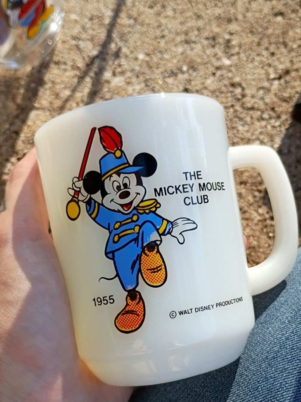 Disney White Ceramic Mickey Mouse Club Mug with Blue Outfit and Red Accents